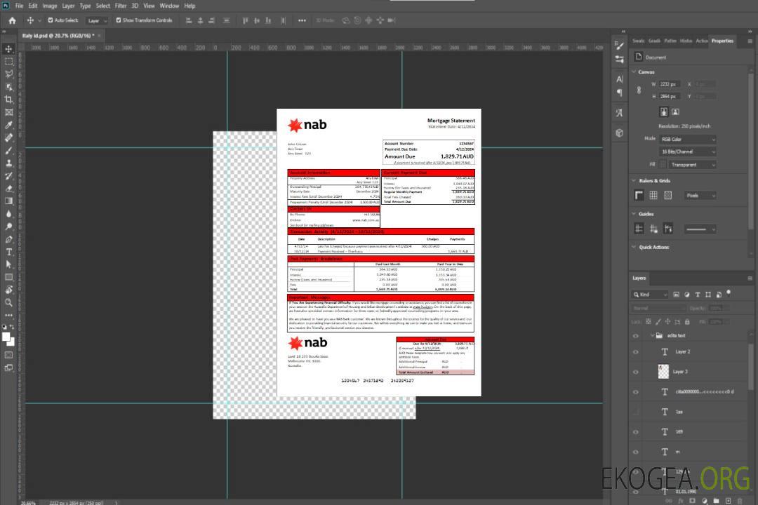 Australie NAB Bank relevé hypothécaire scr template Australie NAB Bank relevé hypothécaire scr template